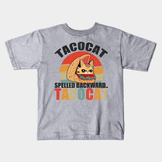 taco-cat Kids T-Shirt by Tidio Art